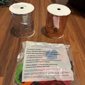 Metallic Silver and Copper Balloon Ribbon Set